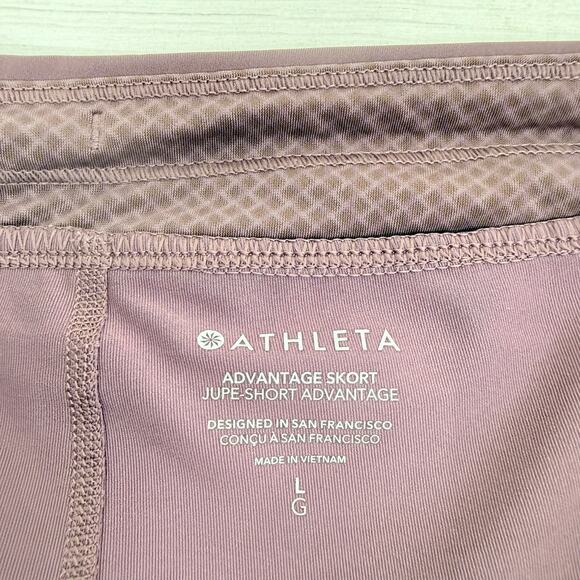 Athleta‎ Advantage Jupe Skort Pleated Size Large Damask Mauve Tennis Pickleball - Picture 8 of 15